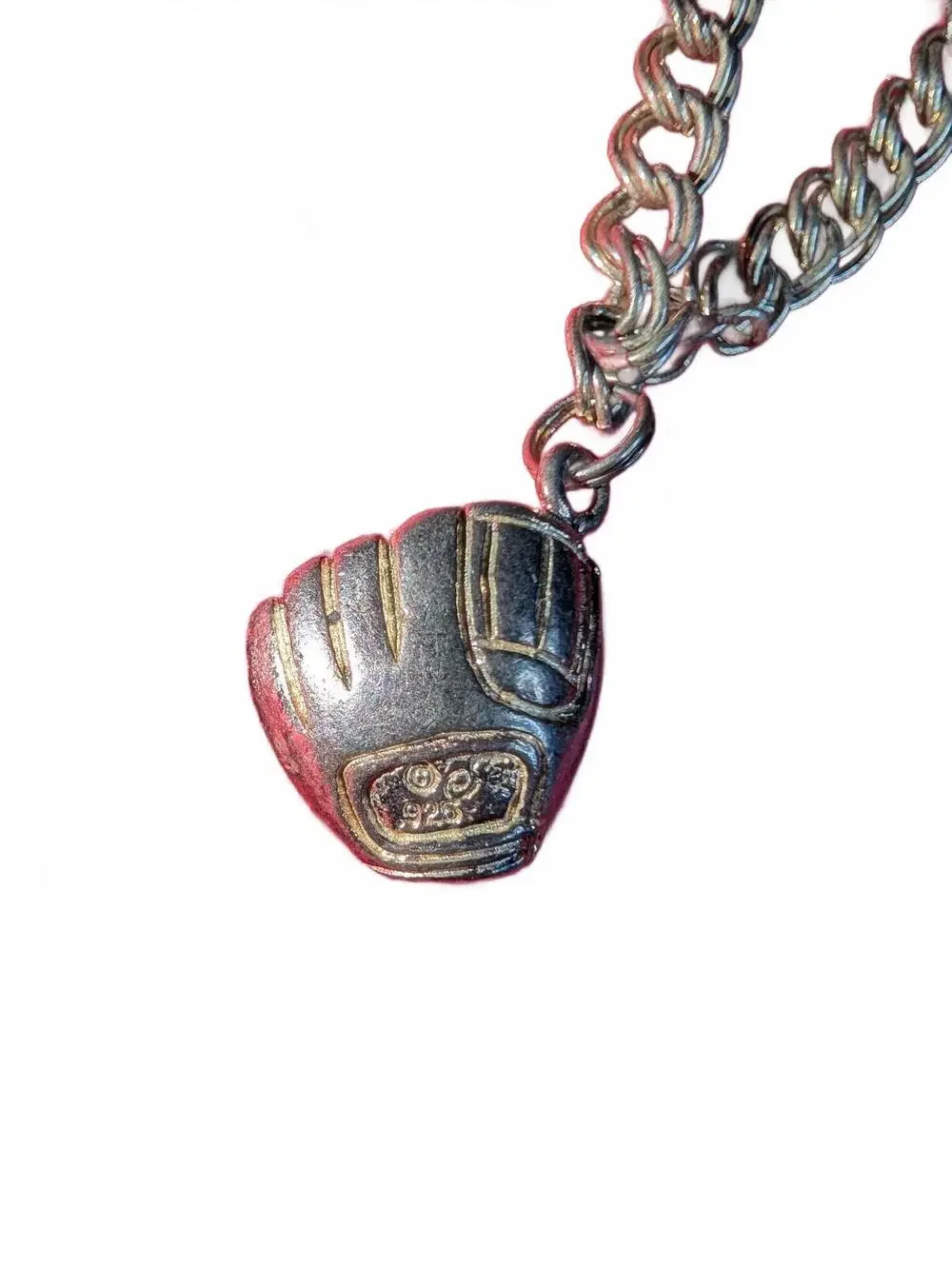 Vintage Silver .925 Baseball Glove Charm Bracelet